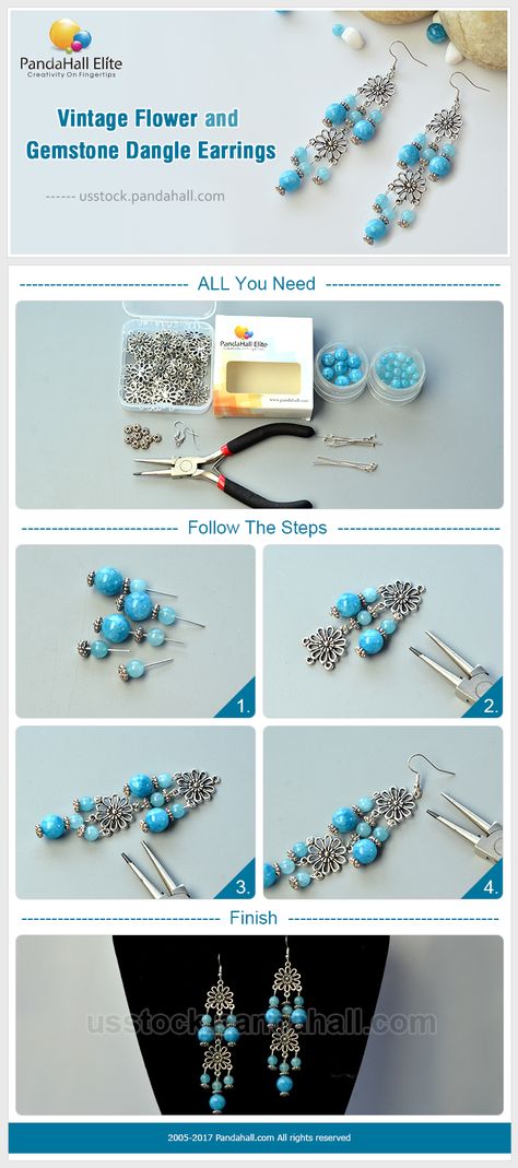 Making Earrings Diy, Easy Jewelry Making Ideas, Diy Jewelry Ideas, Diy Jewelry Projects, Earrings Diy, Silver Jewelry Design, Making Earrings, Beaded Drop Earrings, Jewelry Making Tutorials