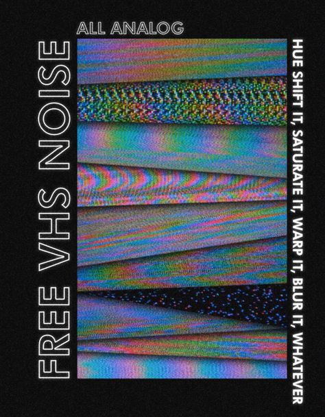 FREE VHS Noise Patterns on Behance Vhs Aesthetic, Graphic Design Freebies, Patterns Design, Best Web Design, Glitch Art, Graphic Design Projects, Aesthetic Gif, Photoshop Design, Retro Aesthetic