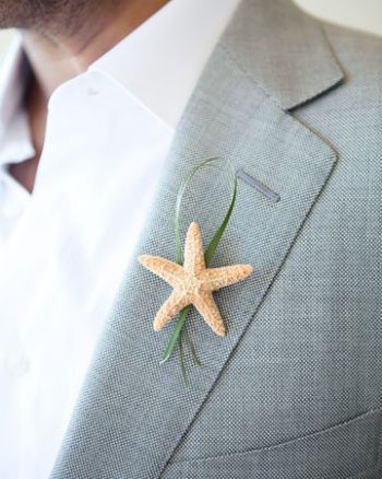 bob's preferred starfish Beach Wedding Boutonniere, Starfish Boutonniere, Beach Wedding Groom Attire, Wedding Tumblr, Little Mermaid Wedding, Beach Wedding Groom, Diy Beach Wedding, Groom Wedding Attire, Diy Beach