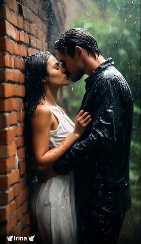 Rain Kissing, Kiss Picture Couple In Rain, Rain Love Couple, Kiss Under The Rain, Kissing In The Rain Photography, First Kiss Quotes, Love Profile Picture, Hot Love Quotes, Most Influential People