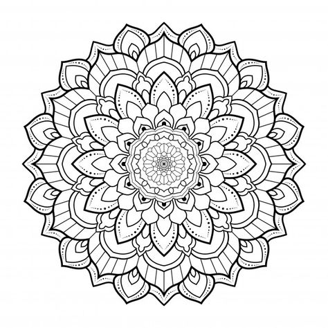 Mandala Outline, Ornamental Mandala, Geometric Mandala Tattoo, Mandala Background, Pattern Black And White, Geometric Mandala, Detailed Coloring Pages, Mode Crochet, Mandala Design Pattern