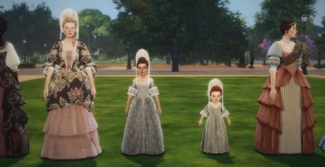 My Fair Lady: Late Baroque Era Set | Patreon 17 Century Dress, Baroque Music, Medieval Outfit, Sims 4 Decades Challenge, Baroque Era, Sims Medieval, 18th Century Dress, Medieval Clothes, Portrait Dress