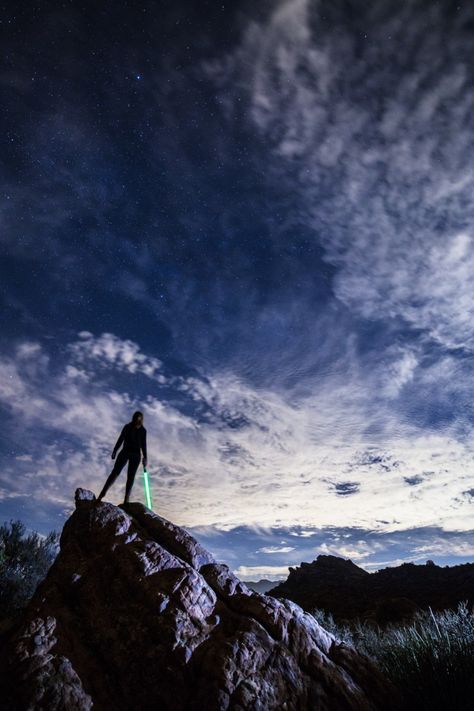 Photographing Epic Star Wars Lightsaber Battles – Lonely Speck Jedi Photoshoot, Vasquez Rocks, Star Wars Lightsaber, Imagination Art, Things Photography, Space Battles, Star Wars Light Saber, Star Wars Costumes, Jedi Knight