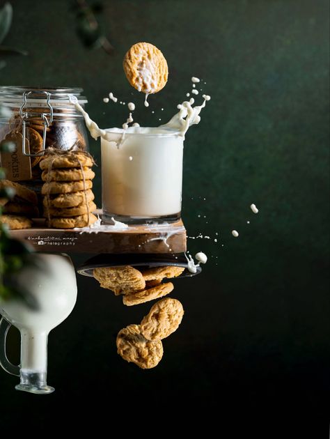 Milk And Cookies Photography, Coffee Splash Photography, Milk Splash Photography, Milk Product Photography, Milk Photoshoot, Cheesecake Photography, Lifestyle Photography Food, Milk Photography, Coffee Food Truck