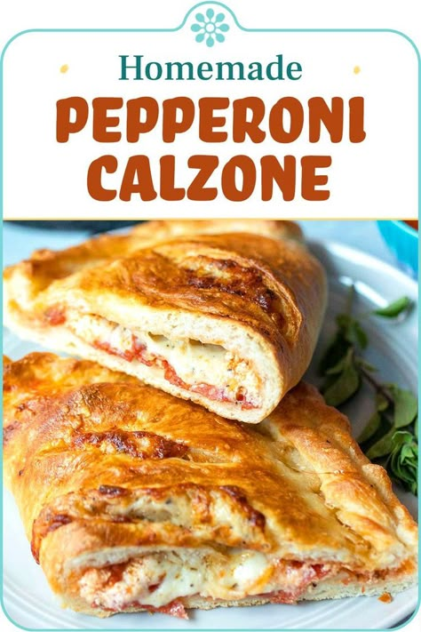 Calzone Pepperoni, Calzone Recipe Ricotta, Pepperoni Calzone Recipe, Calzone Recipe With Pizza Dough, Traeger Pizza, Homemade Calzone Recipe, Pepperoni Calzone, Italian Calzone, Calzone Recipes