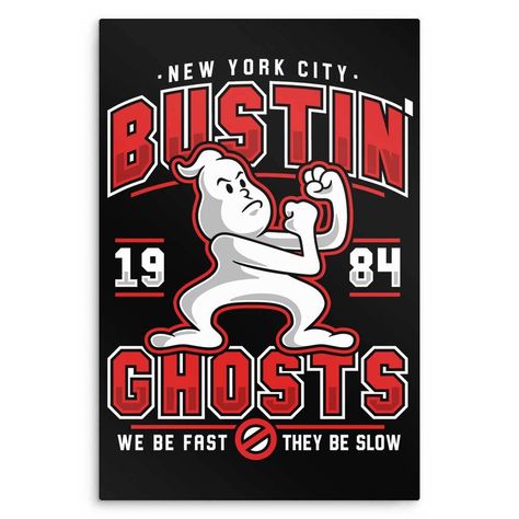 Bustin' Ghosts - Metal Print Ghostbusters Cartoon, Ghostbusters Shirt, Ghostbusters Tshirt, Retro Mascot, Ghostbusters Logo, Dan Aykroyd, Ghostbusters 1984, Ghostbusters Movie, Ghost Busters