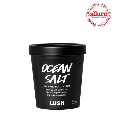 Lush Ocean Salt Face and Body Scrub  Ever feel like your skin deserves a vodka tonic for all its hard work? This sea-salt-and-avocado blend contains lime that’s been extracted in vodka — it buffs, brightens, and generally takes the edge off the day.  #beautyproducts #readerschoice Salt Face Scrub, Face And Body Scrub, Vodka Tonic, Ocean Salt, Coffee Face Scrub, Body Scrub Recipe, Open Pores, Face Scrub Homemade, Diy Body Scrub