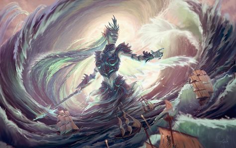 Sea Queen, Splash Art, Paintings And Drawings, Queen Art, Image Painting, Fantasy Monster, Goddess Art, High Fantasy, Dragon Art