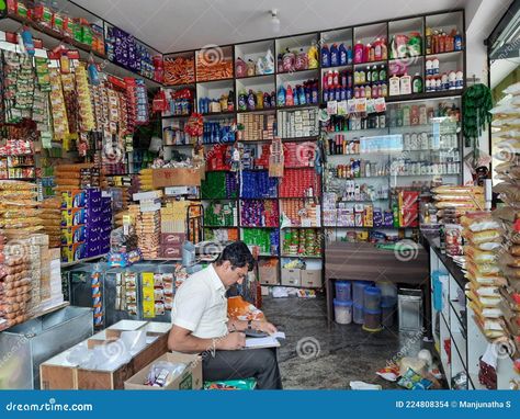 Bangalore, Karnataka, India-Jul 10 2021: Closeup of Indian Ration or Provision store in the city for grocery purchase Provision Store, Fruit Stall, Indian Grocery Store, India Shopping, Grocery Market, Young Farmers, Souvenir Store, Rural India, Street Vendor