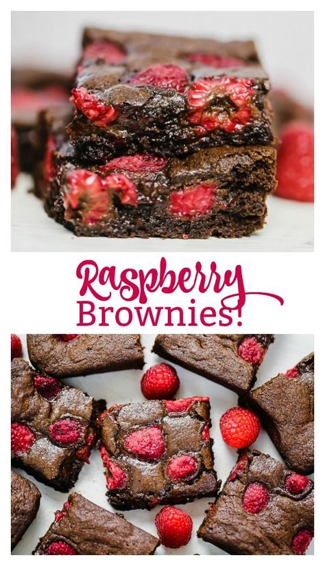 Razzle-Dazzle Raspberry Brownies  These Razzle-Dazzle Raspberry Brownies are rich, dark and chewy brownies with crackly tops with lots of fresh, robust raspberry flavor bursting with each lusting bite. Raspberries and chocolate together are one of the best combos for decadence and indulgence. Raspberry Scone, Brownies Recipes, Raspberry Scones, Raspberry Brownies, Raspberry Chocolate, Chewy Brownies, Raspberry Recipes, Mouthwatering Recipes, Chocolate Dessert