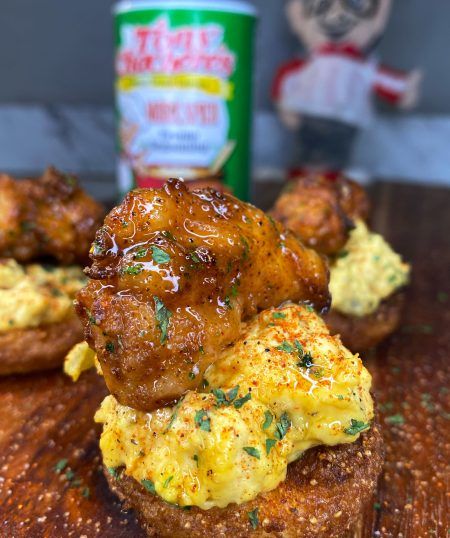 Soul Food Deviled Eggs - Tony Chachere's Soul Food Deviled Eggs, Pulled Pork Recipes, Summer Cookouts, Dinner Appetizers, Southern Comfort, Classic Dishes, Deviled Eggs, Chicken Seasoning, Fried Egg