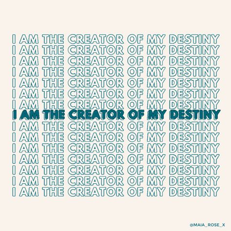 I am the creator of my destiny Creativity Affirmations, Destiny Aesthetic, Bardic Inspiration, I Am The Creator, My Destiny, Manifesting Abundance, Law Of Attraction Affirmations, 2024 Vision, Dream Board