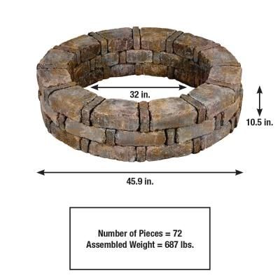 RumbleStone 46 in. x 10.5 in. Tree Ring Kit in Sierra Blend Large Garden Ideas, Lakeside Landscaping, Backyard Garden Landscaping, Fire Pit Plans, Brick Fire Pit, Outdoor Fire Pit Designs, Fire Pit Landscaping, Koi Ponds, Pallet Sofa