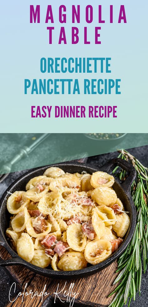 orecchiete pancetta Orchetta Pasta Recipes, Penne Recipes, Pancetta Recipes, Taco Salad Recipes, Pasta Sauce Recipes, Pea Recipes, Pasta Dinners, Lunches And Dinners, Sauce Recipes