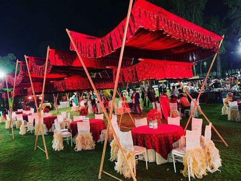 Food Canopy Wedding, Entrance Idea, Blitz Design, Decor Entrance, Tent House, Mehendi Decor, Red Wedding Theme, Wedding Background Decoration, Wedding Entrance Decor