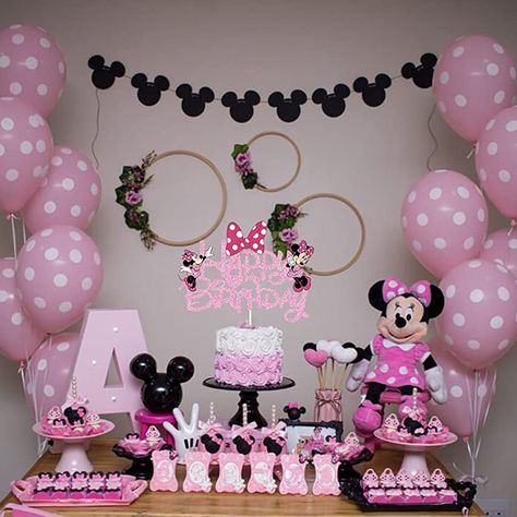 Minnie Mouse Birthday Cake, Minnie Mouse Birthday Theme, Birthday Deco, Mouse Birthday Cake, Minnie Mouse Party Decorations, Minnie Mouse Theme Party, Twodles Birthday, Minnie Mouse Birthday Party Decorations, Minnie Mouse First Birthday