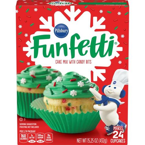 Christmas Funfetti Cake, Pillsbury Christmas Cookies, Funfetti Cake Mix Cookies, Spring Time Desserts, Paper Squishy, Funfetti Cake Mix, Cupcake Mix, Holiday Cake, Baking Kit