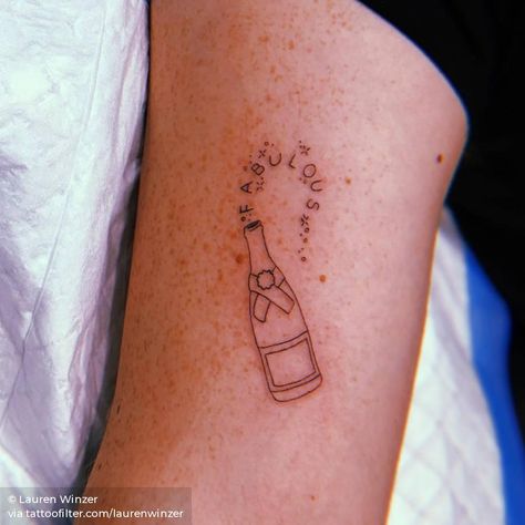 Champagne Tattoo, Home Objects, Barber Tattoo, Patriotic Tattoos, Favorite Tattoos, Bottle Tattoo, Explore Tattoo, Best Tattoo Ideas, Black Girls With Tattoos