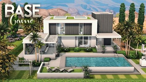 Sims 4 Beach House, Ultra Modern House, Sims 4 Modern House, Lotes The Sims 4, The Sims 4 Lots, Sims 4 Speed Build, House Decals, Sims 4 House Building, Casas The Sims 4