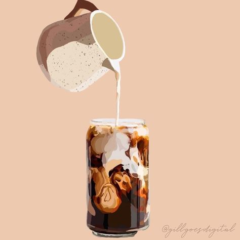 Gill ☆’s Instagram profile post: “That first swirl tho 🤤☕️ Inspiration: @pinterest . . . . #art #artistsoninstagram #artwork #procreate #procreateart #procreatedrawing…” Cold Coffee Aesthetic, Sweet Cream Cold Foam, Cream Cold Foam, Plain Wallpaper Iphone, Pinterest Art, Procreate Ipad Art, Instagram Coffee, Coffee Painting, Pop Art Illustration