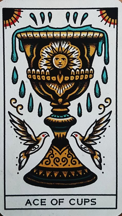 Tarot Ace Of Cups, Traditional Tarot Cards, Ace Of Cups, Teacup Tattoo, Alchemy Tattoo, Cup Tattoo, Tarot Card Tattoo, Tarot Tattoo, Cups Tarot