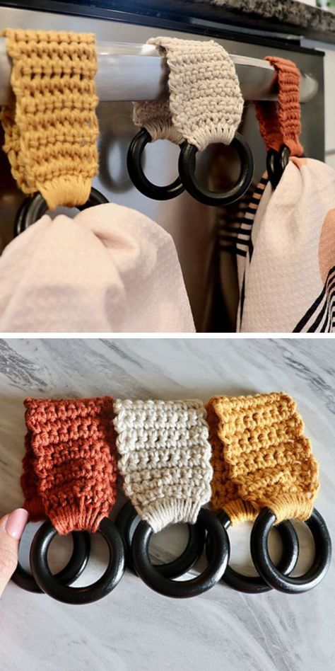 Handy Crochet Kitchen Accessories – 1001 Patterns Crochet Towel Holders, Crochet Towel, Clothes Tutorial, Crochet Dishcloths, Crochet Kitchen, Crocheted Items, Clothes Crochet, Quick Crochet, Tutorial Crochet