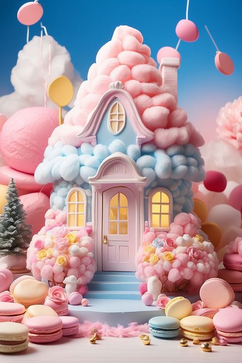 Creating a charming little house made of cotton candy 3 Cotton Candy Tree, Candyland Theme, Candy Tree, Candy House, Candy Cake, Best Candy, Decor Trends, Shades Of Pink, House Made