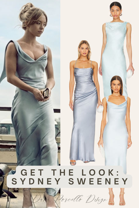 Her dress was custom made for the movie "Anyone but You" but here are some similar options! Sydney Sweeney Blue Dress, Anyone But You Dress, Anyone But You Outfits, Anyone But You Movie, Sydney Sweeney Dress, Anyone But You, Sydney Sweeney Outfits, Sydney Sweeney, Spring 2025