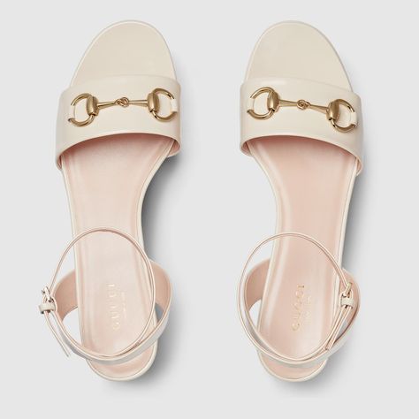 Women's Horsebit flatform sandal in white leather | GUCCI® US Flatform Sandals, White Leather, Gift Wrapping, Gucci, Sandals, Free Shipping, Leather, Gifts, White