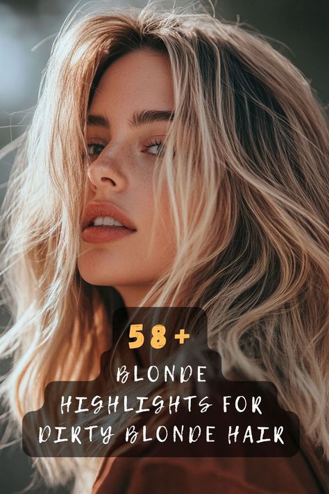 Embrace natural beauty with 58 blonde highlight ideas for dirty blonde hair that enhance your organic look. 🌿 From honey hues to subtle lightening, these highlights offer a seamless blend. Ready to see natural blonde accent ideas? Click to explore all the subtle options! #NaturalBlonde #DirtyBlonde #HairInspo #HoneyHues #SubtleLightening #OrganicLook #SeamlessBlend Partial Highlights For Dirty Blonde Hair, Blonde Highlights On Dirty Blonde Hair, Dirty Blonde With Highlights, Blonde Highlight Ideas, Dirty Blonde Hair With Highlights, Brown Lowlights, Natural Blonde Highlights, Highlight Ideas, Partial Highlights