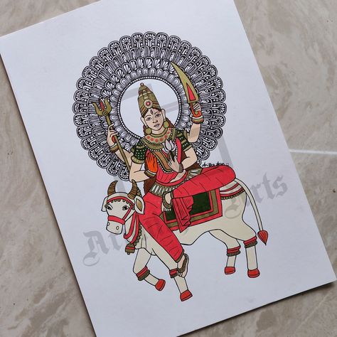 Maa shailaputri 2022💖🙏 Shailputri Maa Mandala Art, Maa Shailputri Drawing, Shailputri Maa Painting, Shailaputri Devi Painting, Ma Durga Mandala Art, Navratri Drawing, Nava Durga, Nav Durga, God Drawing