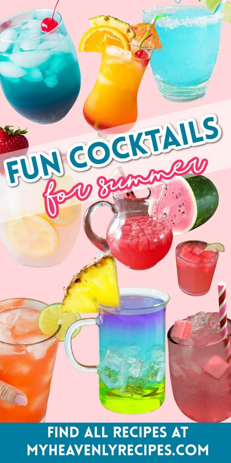 Girly Cocktails, Drinks Alcohol Recipes Party, Unique Alcoholic Drinks, Summer Mixed Drinks, Fruity Summer Drinks, Drinks To Make At Home, Drinks Alcohol Recipes Easy, Drinks For Summer, Summer Drinks Alcohol Recipes