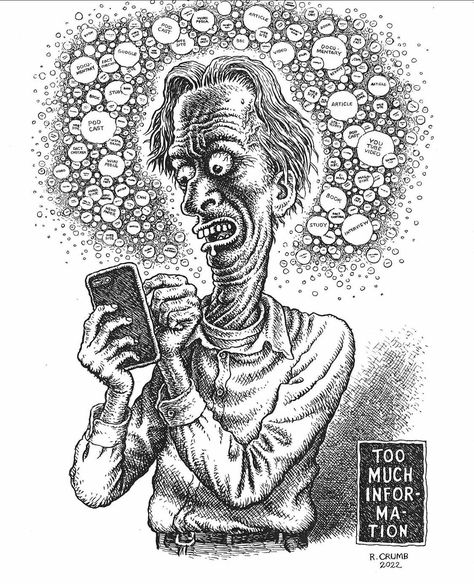 Robert Crumb Art, R Crumb, Comic Book Genres, Robert Crumb, 60s Art, A Cell, Abstract Drawings, Retro Illustration, Weird Art