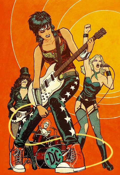 Cliff Chiang, Sandy West, Chicas Punk Rock, Lita Ford, Dc Art, Rocker Girl, Pastel Outfit, Joan Jett, Black Canary