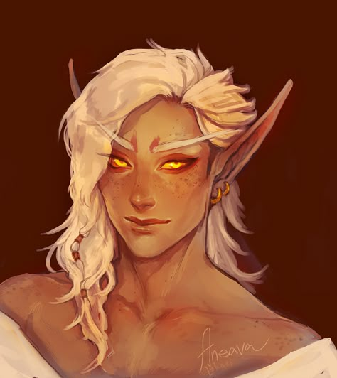 Dnd Characters Eladrin, Sun Elves Dnd, Eladrin Character Design, Sun Oc Male, Sun Elf Art, Sun Elf Character Design, Summer Eladrin Dnd, Dnd Sun Elf, Autumn Eladrin Male