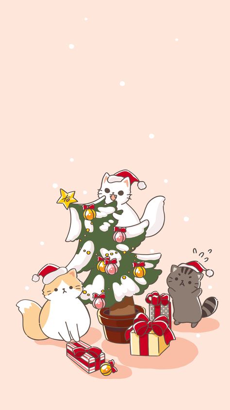 Wallpaper by: CreamHeroes Christmas Cat, Christmas, Art