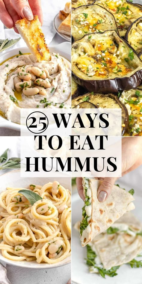 Looking to find ideas for how to eat hummus? We've got you covered with these side dishes and dinners, including vegetables, protein snacks and salads. Lunch Hummus Ideas, Hummus Dishes Lunches, Recipe Using Hummus, Hummus What To Eat With, Snack With Hummus, Vegan Recipes With Hummus, Dinner Ideas With Hummus, Healthy Hummus Lunch Ideas, Lunch Recipes With Hummus