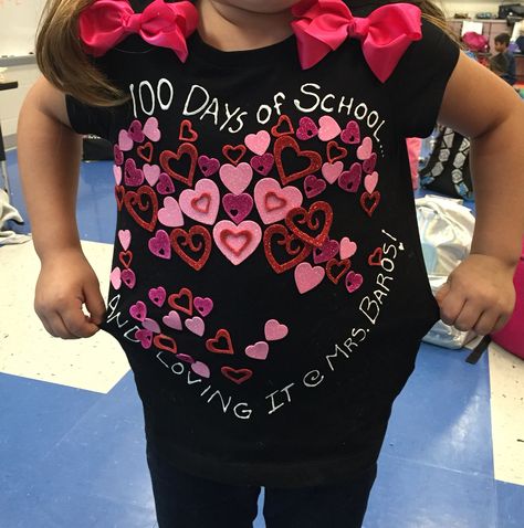 100 Days of School... And I'm Loving It @ (teacher name) Hundred Days Of School, Diy Kids Shirts, 100 Day Project Ideas, School Project Ideas, 100 Day Shirt Ideas, 100days Of School Shirt, 100 Días De Clases, 100 Days School, 100th Day Of School Crafts