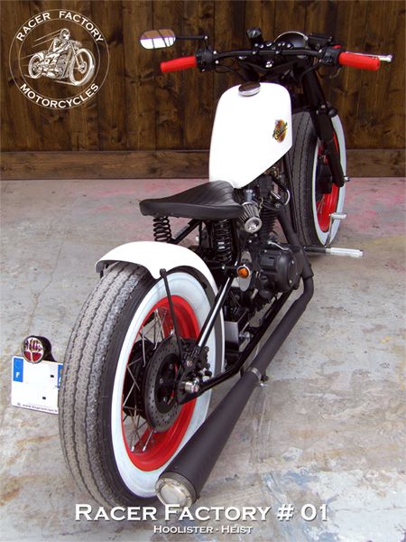 RF#01 - Hoolister / Cleveland CycleWerks, modèle Heist - Version Classic Bobber by Racer Factory Motorcycles Dinamo Chopper 250, Jeep Rat Rod, Xs650 Bobber, Homemade Motorcycle, Honda Bobber, Harley Bobber, Bobber Bikes, Custom Bobber, Bobber Motorcycle