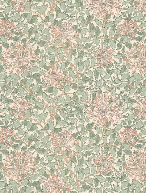 Morris Wallpaper Bedroom, Craftsman Bathrooms, Morris Tapet, Honeysuckle Wallpaper, Morris And Co, Hijab Design, William Morris Wallpaper, Morris Wallpapers, Feature Wallpaper