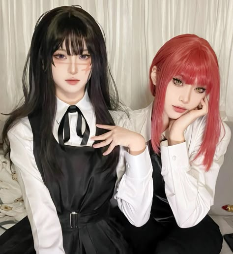 Asa Mitaka and Makima Chainsaw Man #cosplay Mitaka And Makima, Chainsaw Man Mitaka, Asa Mitaka Cosplay, Mitaka Cosplay, Chainsaw Man Characters, Mitaka Chainsaw Man, Chainsaw Man Cosplay, Makima Cosplay, Man Cosplay