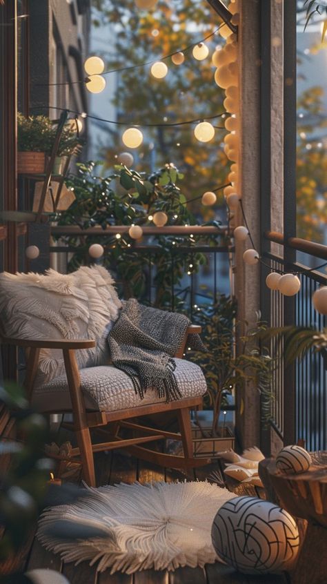 +71 Creative Small Balcony Decor Ideas - DecorWithEva Korean Bedroom Ideas, Balcony Decor Ideas, Wall Mounted Planters, Tiny Balcony, Cozy Reading Corners, Cozy Seating, Small Balcony Decor, Small Balcony Ideas, Trendy Home Decor