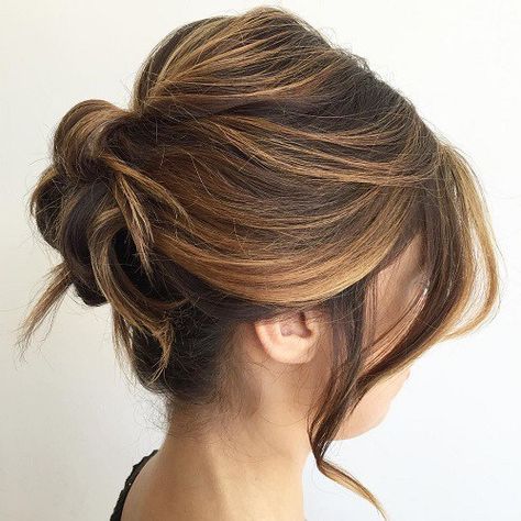 Updo For Shorter Hair                                                                                                                                                      More Easy Updos For Medium Hair, Wedding Hairstyles Medium Length, Easy Updo Hairstyles, Up Dos, Up Dos For Medium Hair, Updos For Medium Length Hair, Low Bun, Penteado Cabelo Curto, Short Hair Updo