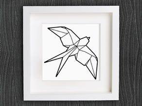 Origami Swallow, Square Picture Frame, Ecology Design, Swallow Tattoo, My Things, 3dprinting Design, Printing Design, 2d Art, Pendant Rings