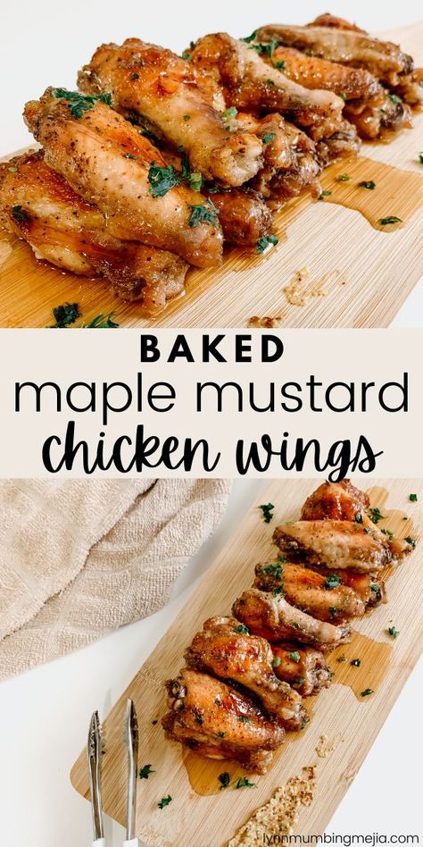 Baked Maple Mustard Chicken Wings | Lynn Mumbing Mejia Maple Chicken Wings, Maple Wing Sauce, Wings Sauces, Maple Syrup Chicken, Dijon Mustard Chicken, Maple Mustard Chicken, Quail Recipes, Maple Chicken, Honey Mustard Recipes