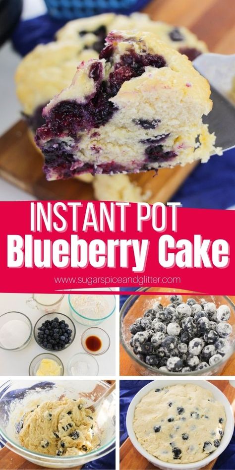 Instant Pot Dessert Recipes Cake Mixes, Easter Instant Pot Recipes, Instant Pot Recipes Cake, Instapot Cake Recipe, Instant Pot Blueberry Recipes, Instant Pot Desserts Easy Healthy, Instant Pot Cake Recipes Easy, Insta Pot Dessert Recipes Easy, Instant Pot Coffee Cake