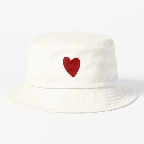 Bucket hat, red heart, heart, cute hat, cute bucket hat, heart bucket hat, cute heart, heart aesthetic, red Heart Bucket Hat, Cute Bucket Hats, Red Bucket Hat, Cute Bucket Hat, Heart Aesthetic, Bucket Hat Design, Cute Hat, Aesthetic Red, Cute Heart