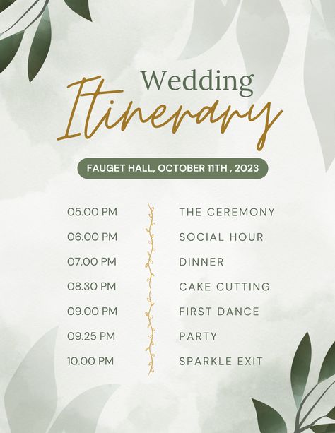 Wedding Itinerary template design for you special day. Use and customized this one for make your wedding day very amazing. Wedding Day Timeline Template, Wedding Agenda, Wedding Itinerary Template, Wedding Timeline Template, Itinerary Planner, Wedding Schedule, Key West Wedding, Wedding Itinerary, Agenda Template