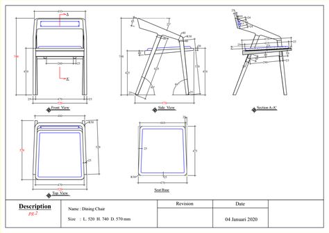 Furniture Details Drawing, Wooden Chair Plans, Wood Chair Diy, Drawing Furniture, Engineering Drawing, Bilik Air, Wood Chair Design, Furniture Design Sketches, Chair Design Wooden