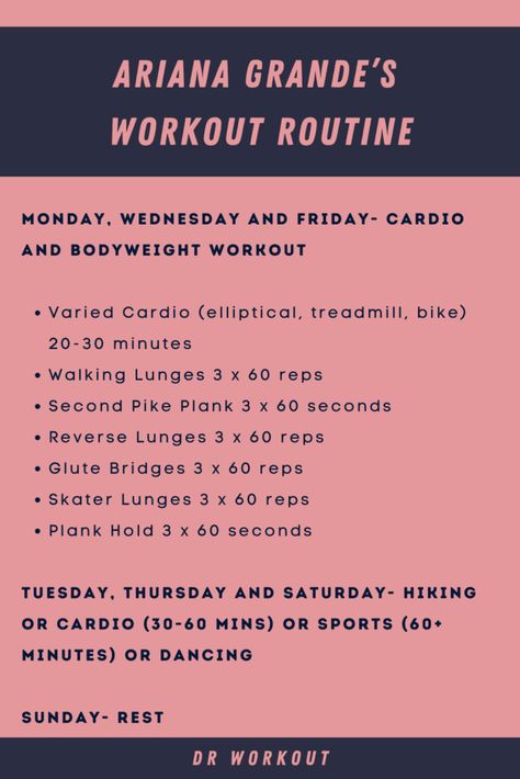 Ariana Grande Workout Routine Ariana Grande Workout Routine, Emma Chamberlain Workout Routine, Sabrina Carpenter Workout Routine, Ariana Workout, Ariana Grande Workout, Celeb Workouts, Female Pop Stars, Ariana Grande Diet, Dr Workout